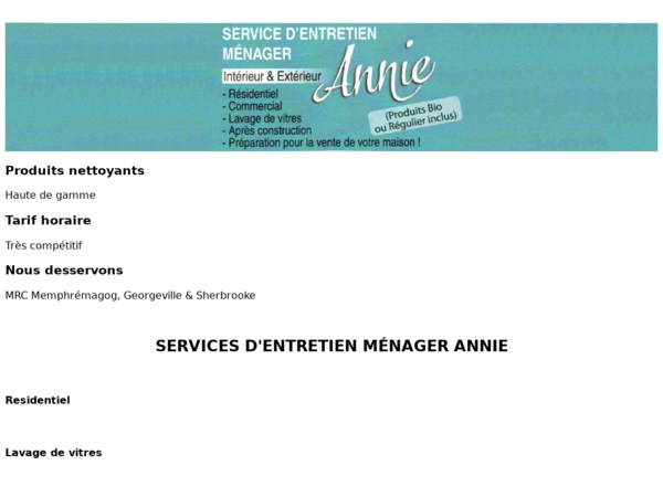 Service d'Entretien MÉnager Annie Magog-Sherbooke