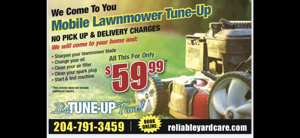 Winnipeg Mobile Lawnmower Tune-Up & Repair $59.95