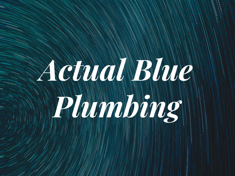 Actual Blue Plumbing