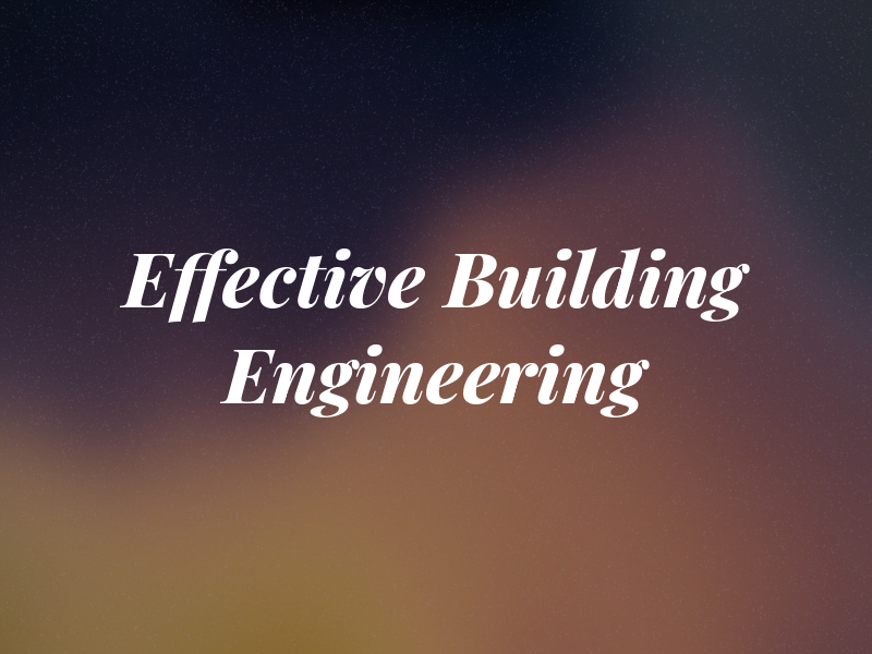 Effective Building Engineering