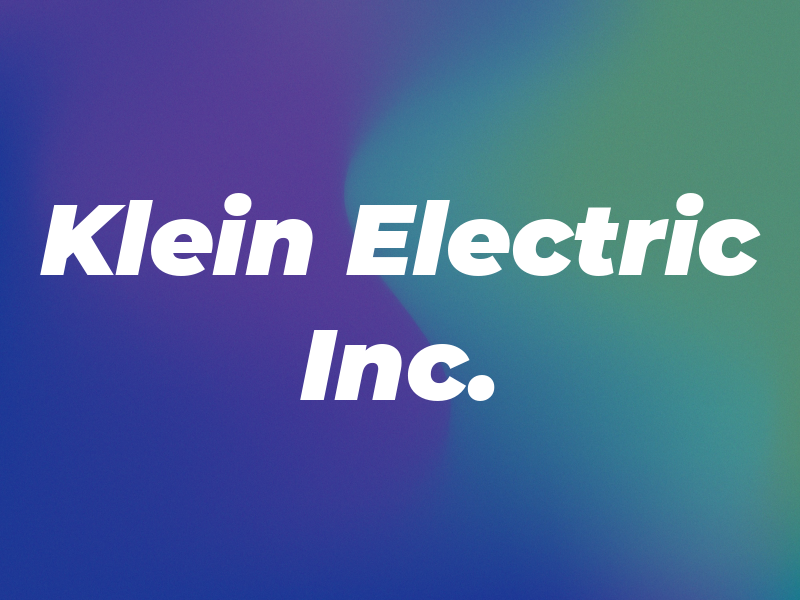 Klein Electric Inc.