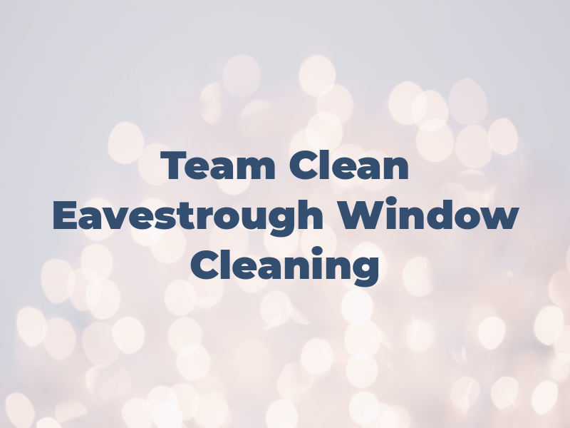 Team Clean Eavestrough & Window Cleaning