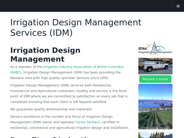Irrigation Design Managament