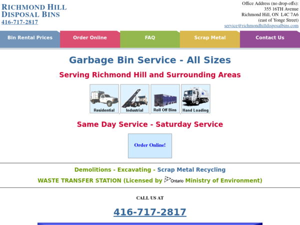 Richmond Hill Disposal Bins
