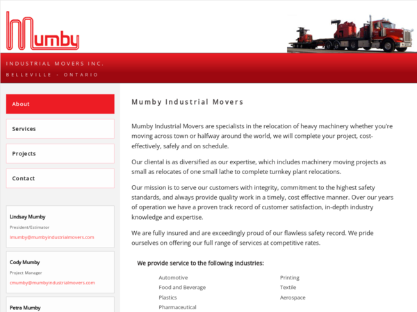 Mumby Industrial Movers Inc